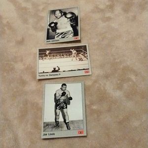 Vintage 1991 Boxing Legend Joe Louis Jack Dempsey Jack Johnson Tunny Cards AW